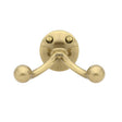 French Brass "Heritage No.2" Double Wall Robe Hook - Industry Hardware