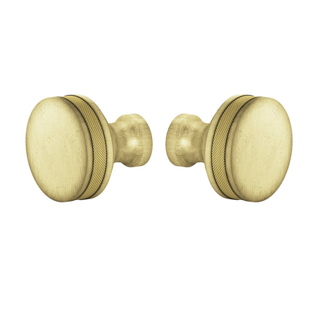 Distressed Brass "Knurled" Round Glass Shower Knob - Industry Hardware