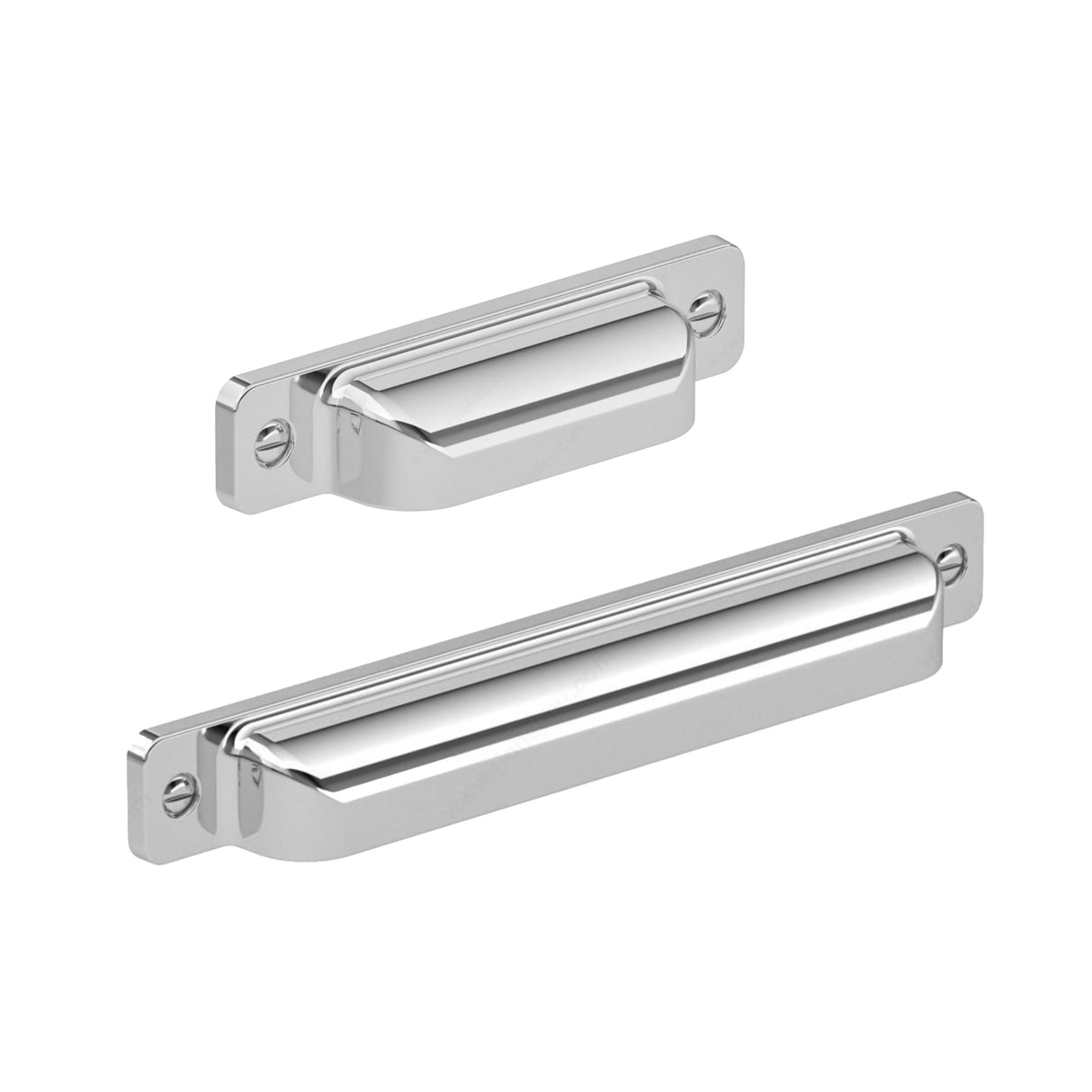 Square Cup "Kira" Polished Chrome Drawer Pulls - Forge Hardware Studio