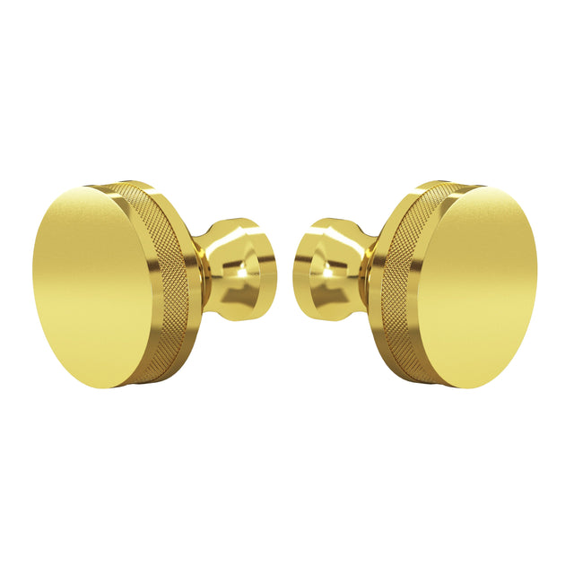 Antique Gold "Knurled" Round Glass Shower Knob - Industry Hardware