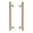 Polished Nickel and Champagne Bronze "Contemporary" Glass Shower Door Handles - Back to Back Pulls - Forge Hardware Studio