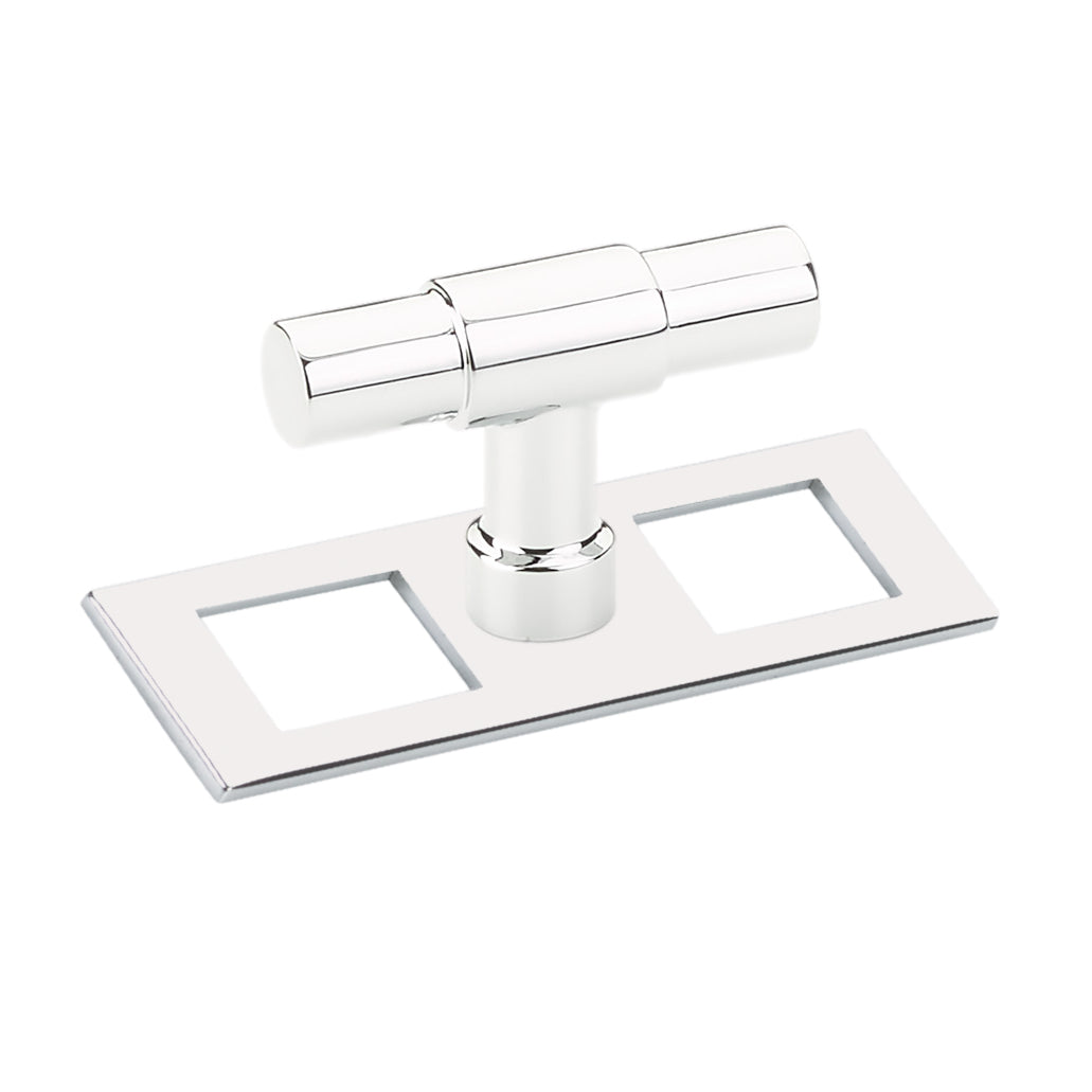 Polished Chrome Industrial Modern Pulls and Knob with Backplate - Forge Hardware Studio