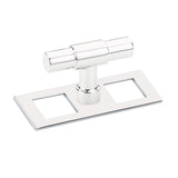 Polished Chrome Industrial Modern Pulls and Knob with Backplate - Forge Hardware Studio