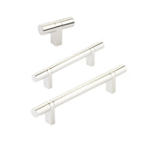 Smooth T-Bar Polished Nickel Cabinet Knobs and Drawer Pulls - Forge Hardware Studio