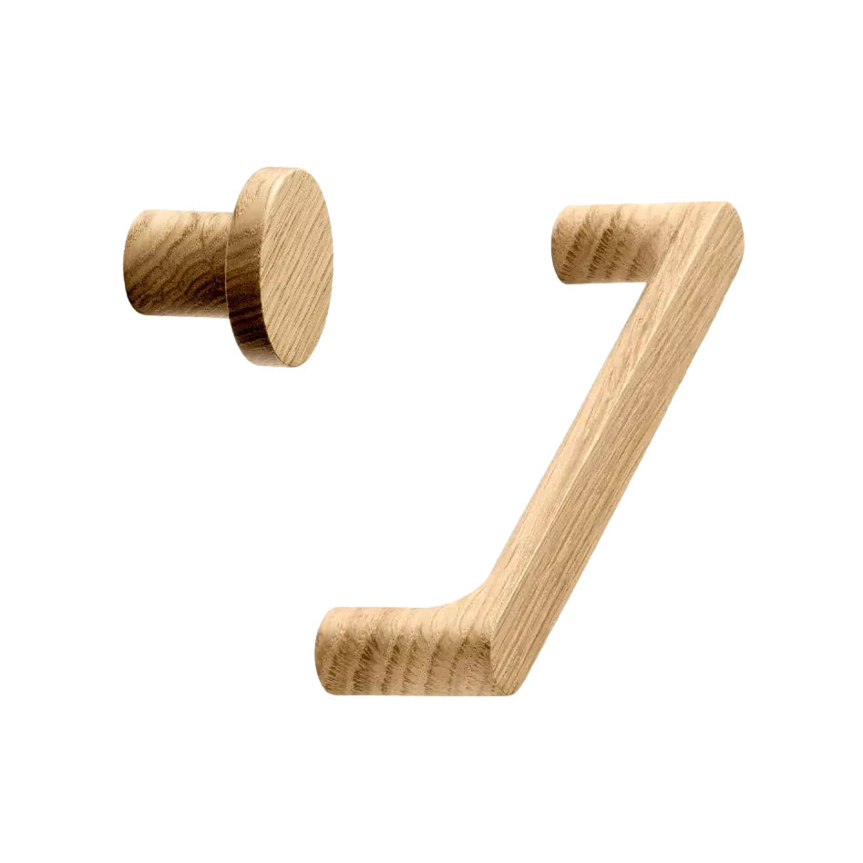 Lacquered Oak Wood "Pinta" Cabinet Knob and Drawer Pulls - Forge Hardware Studio