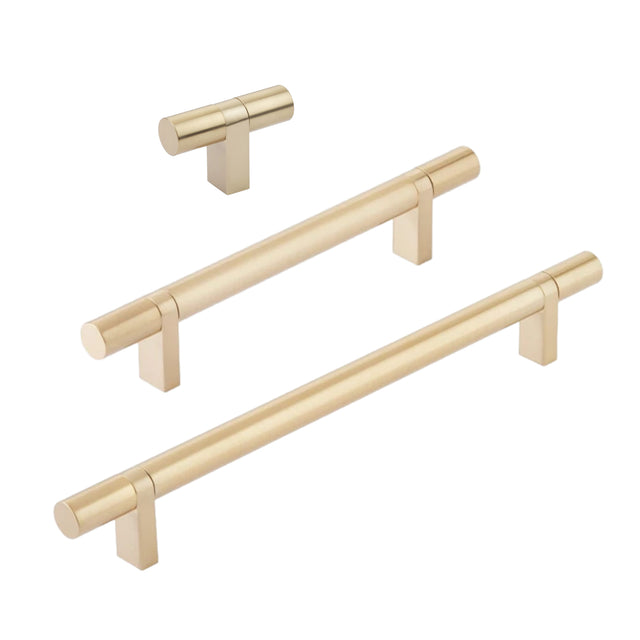Smooth T-Bar Champagne Bronze Cabinet Knobs and Drawer Pulls - Forge Hardware Studio