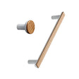 White and Wood "Bis" Cabinet Knob and Drawer Handle - Euro • Knobs