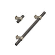 Dark Wood and Bronze "Bond" T-Bar Dual Finish Knob and Pulls - Forge Hardware Studio