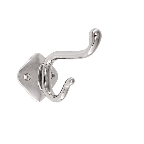 Polished Nickel "Louie Style 4" Wall Coat and Hat Hook - Forge Hardware Studio