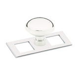 Polished Chrome Industrial Modern Pulls and Knob with Backplate - Forge Hardware Studio