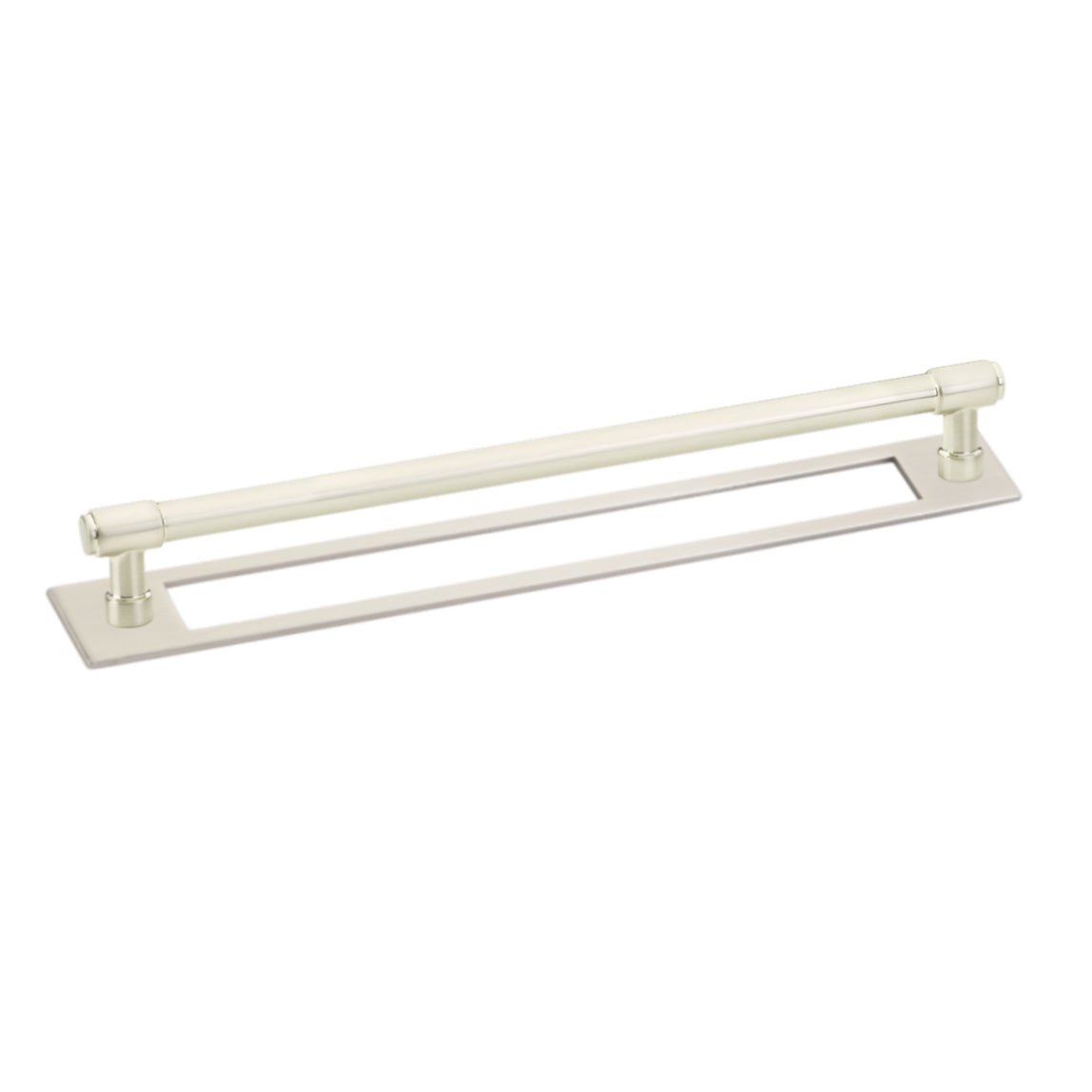 Satin Nickel Industrial Modern Pulls and Knob with Backplate - Forge Hardware Studio
