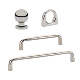 Omni Cabinet Knobs and Drawer Pulls in Polished Nickel - Forge Hardware Studio