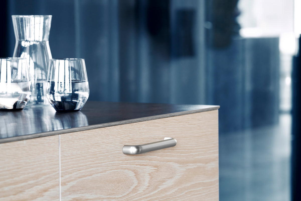 Satin Steel "Vibe" Cup Knob and Drawer Pull - Forge Hardware Studio