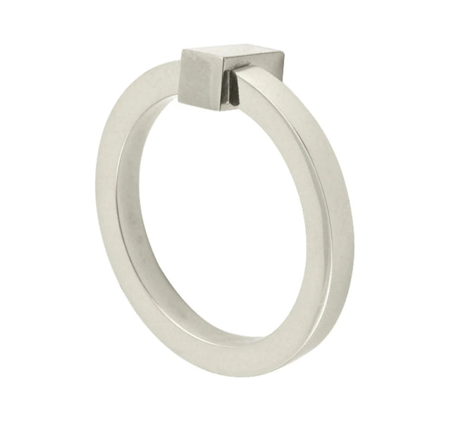 Zimi Round Ring Pull in Polished Nickel - Forge Hardware Studio