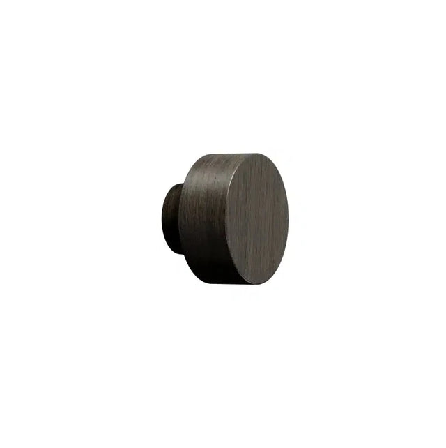 Round Wood "Row" Dark Brown Cabinet Knob - Forge Hardware Studio