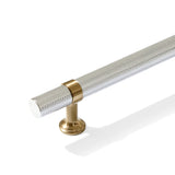 Knurled T-Bar "Contemporary" Champagne Bronze and Polished Chrome Knobs and Pulls - Forge Hardware Studio