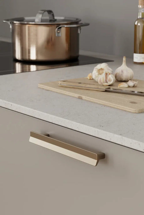 Modern Brushed Bronze "Vis a Vis" Cabinet Knob and Drawer Pulls - Forge Hardware Studio