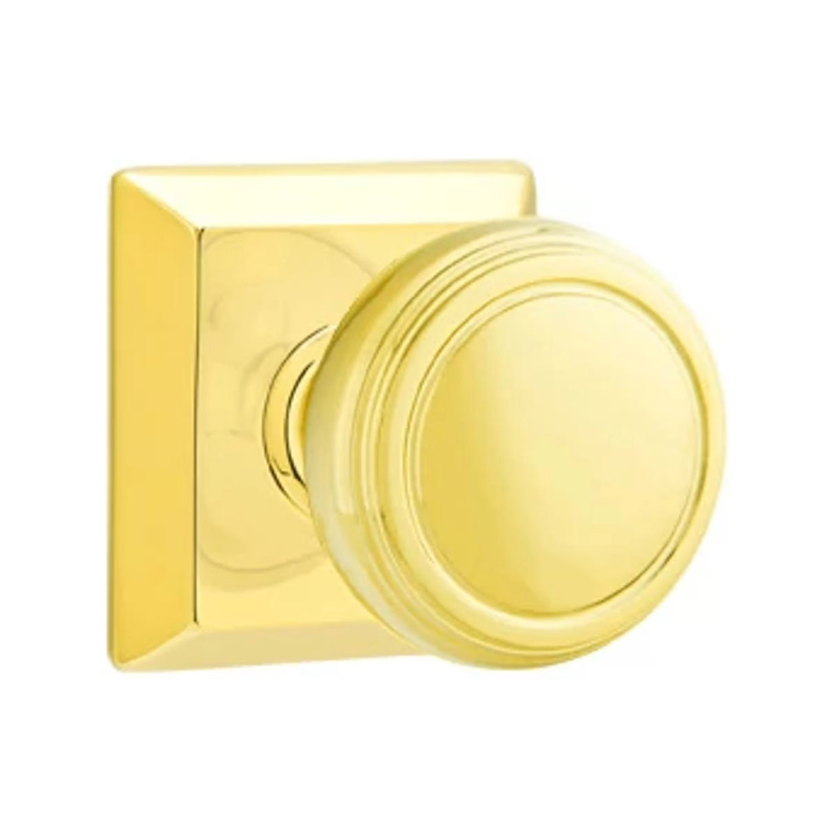 Transitional Unlacquered Brass "Ridge" Round Door Knob