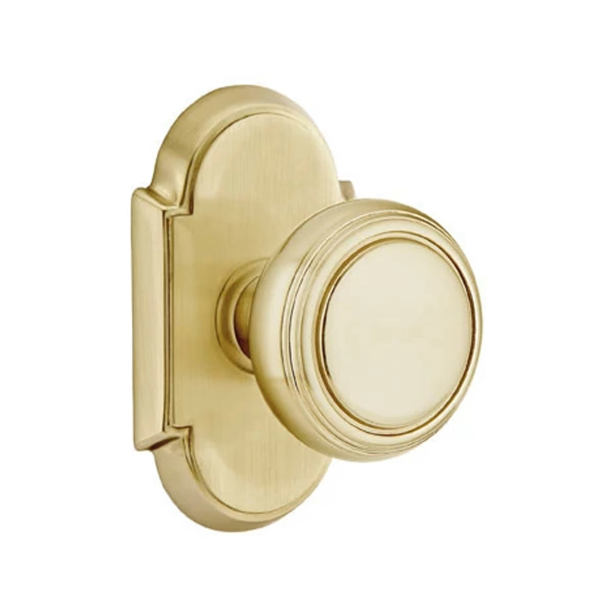 Transitional Satin Brass "Ridge" Round Door Knob