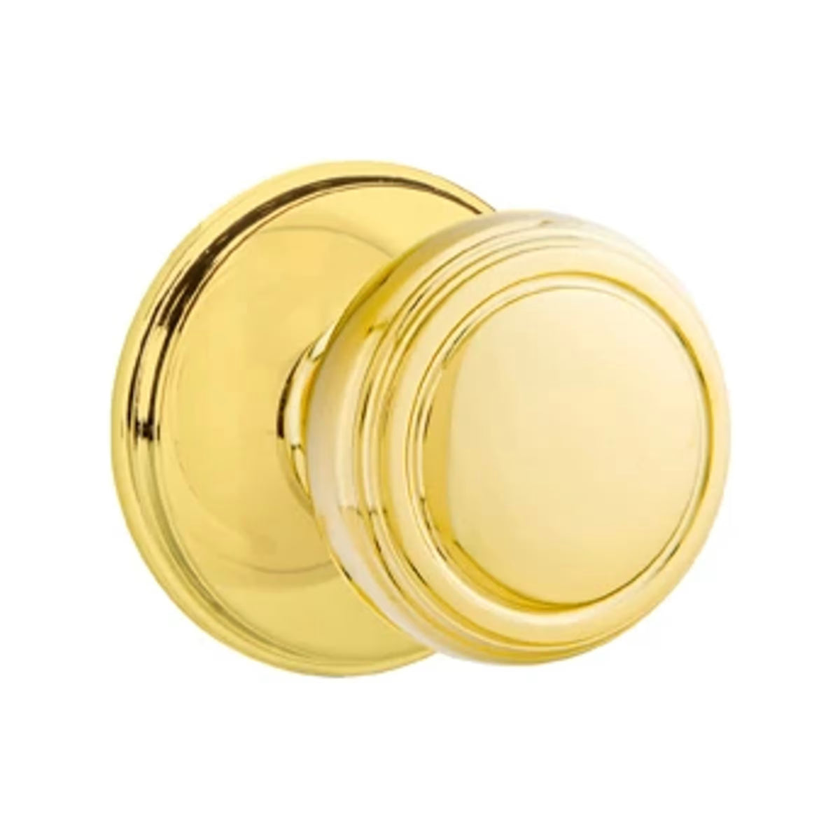 Transitional Unlacquered Brass "Ridge" Round Door Knob