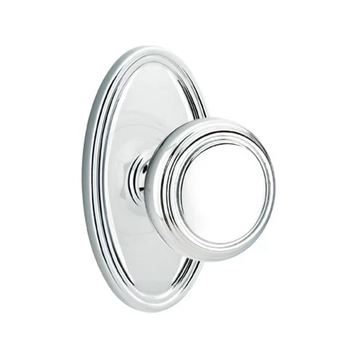 Transitional Polished Chrome "Ridge" Round Door Knob