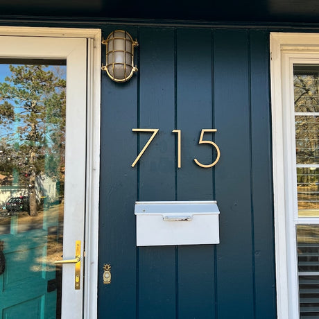 Modern 7" House Numbers "Edge" - Designer Home Numbers - Forge Hardware Studio