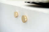 Unlacquered Brushed Brass "Bowl" Modern Round Cabinet Knob - Forge Hardware Studio