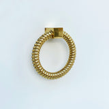 Polished Brass "Rope" Ring Pull Cabinet Knob - Forge Hardware Studio