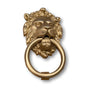 Satin Gold Lionhead Door Knocker - Holiday Gift - Forge Hardware Studio