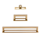 Champagne Bronze "City" Drawer Pulls and Knob with Backplate - Forge Hardware Studio