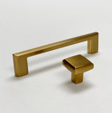 Warm Brass "Belfour No. 2" Cabinet Knobs and Drawer Pulls - Forge Hardware Studio