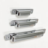 Square Cup "Kira" Polished Chrome Drawer Pulls - Forge Hardware Studio