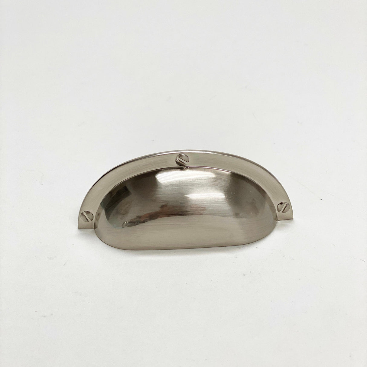Brushed Nickel “Kira” Large Ball Knob and Cup Pull - Forge Hardware Studio