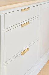 Unlacquered Brass "Patina" Edge Drawer Pulls - Forge Hardware Studio