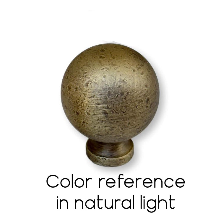 Distressed Brass "Knurled" Round Glass Shower Knob - Industry Hardware