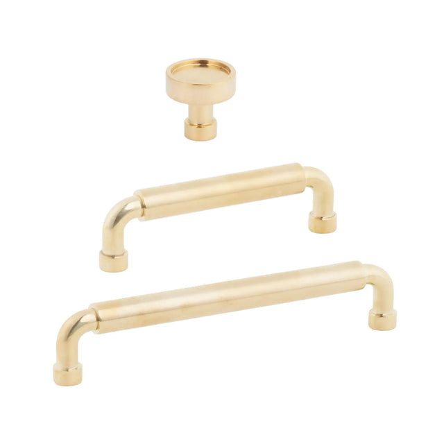 Unlacquered Brass "Nolan" Cabinet Knobs and Pulls Cabinet Hardware - Forge Hardware Studio