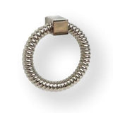Polished Nickel "Rope" Ring Pull Cabinet Knob - Forge Hardware Studio
