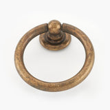 Worn Brass "Capri" Cabinet Drawer Ring Pulls - Forge Hardware Studio