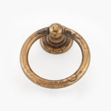 Worn Brass "Capri" Cabinet Drawer Ring Pulls - Forge Hardware Studio