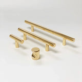 T-Bar "European" Unlacquered Polished Brass Cabinet Knobs and Pulls - Forge Hardware Studio