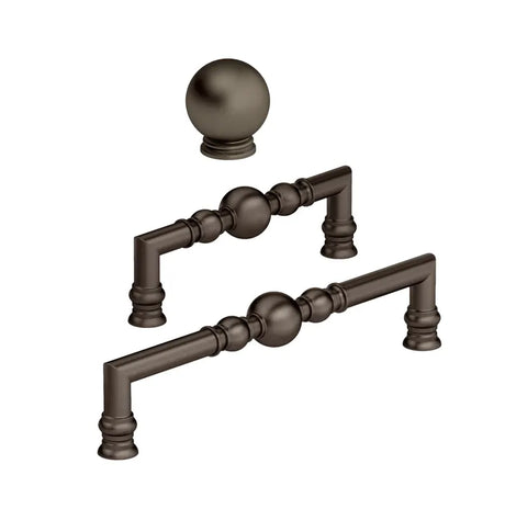 English Bronze “Kira” Cabinet Ball Knob and Drawer Pulls - Forge Hardware Studio