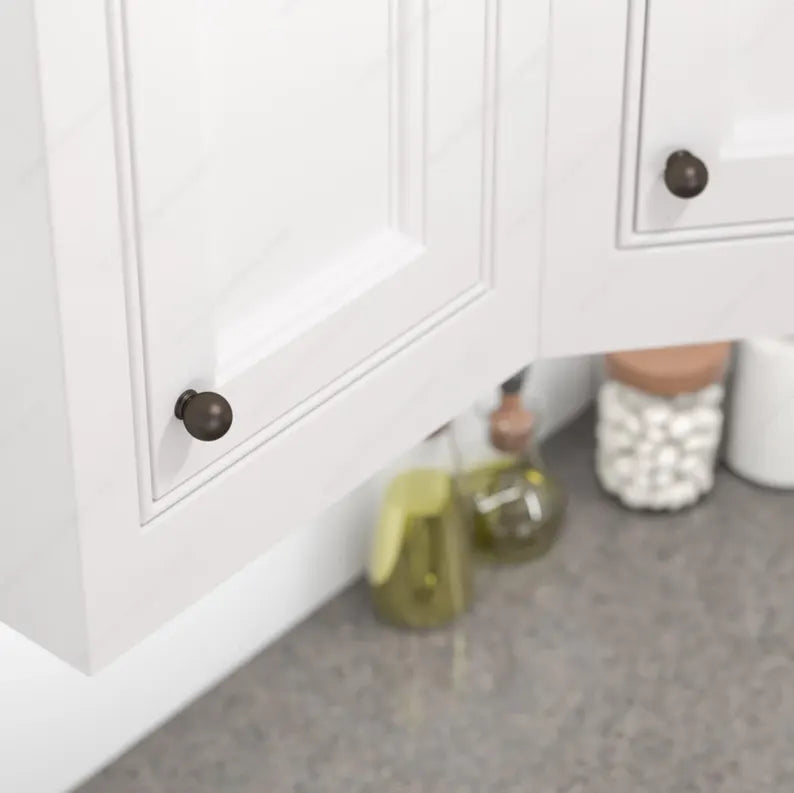 English Bronze “Kira” Cabinet Ball Knob and Drawer Pulls - Forge Hardware Studio