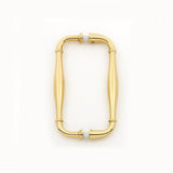 Brass Glass "Kensington" Shower Door Handle - Back to Back Shower Knob - Forge Hardware Studio
