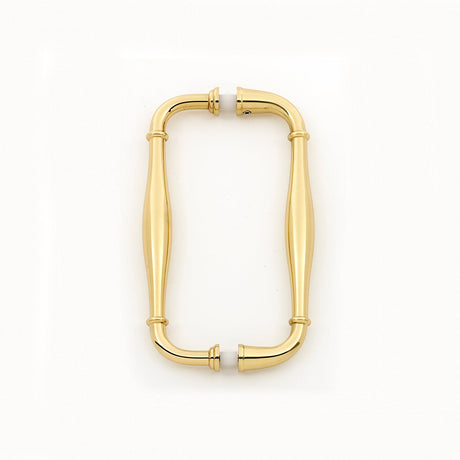 Brass Glass "Kensington" Shower Door Handle - Back to Back Shower Knob - Forge Hardware Studio