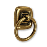 Ring Pull and Knob "Luca" Cabinet Pulls with Backplate in Antique Brass - Forge Hardware Studio