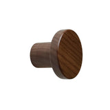Modern "Pinta" Round Wall Hook in Lacquered Walnut - Forge Hardware Studio