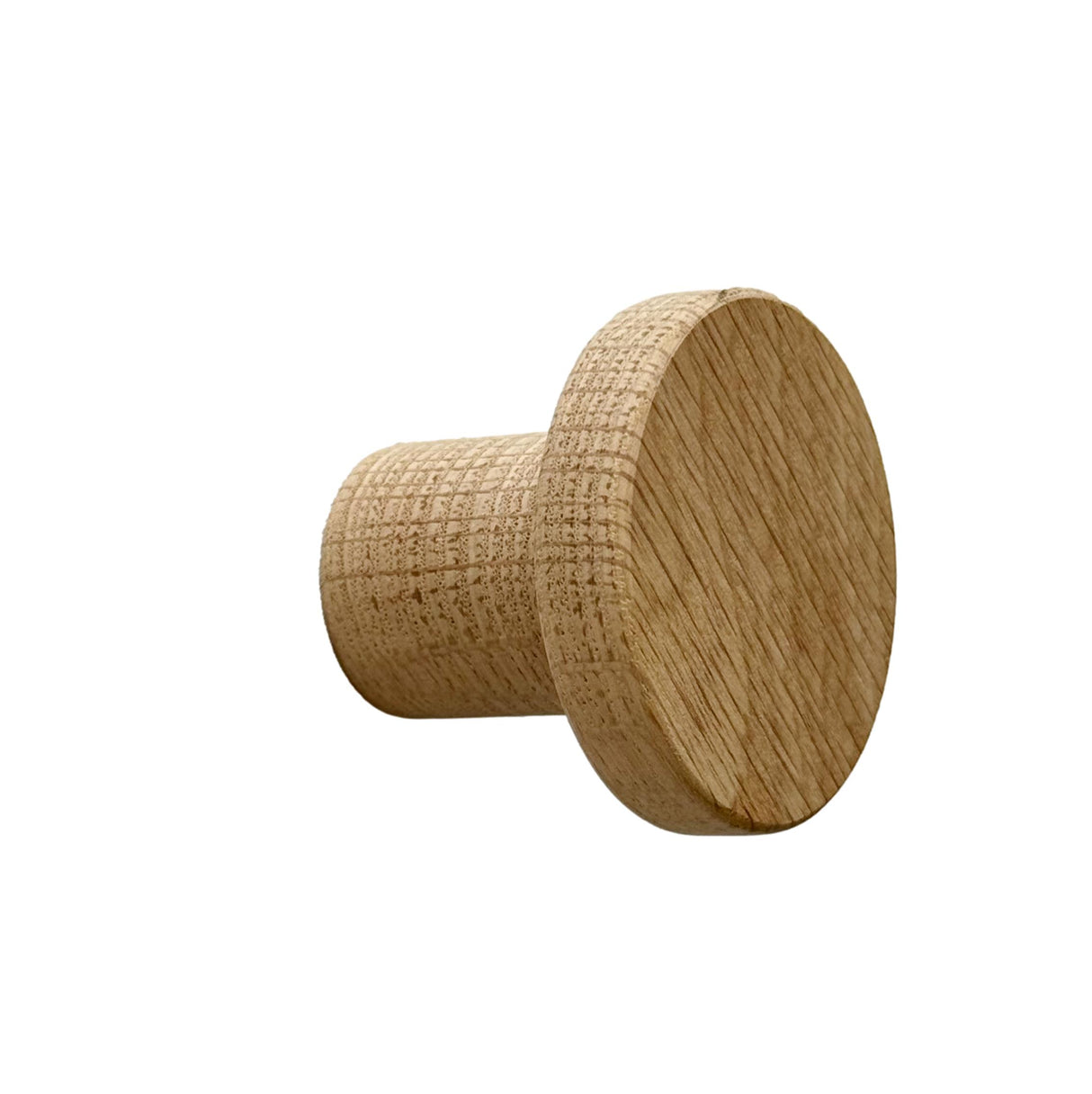 Modern "Pinta" Round Wall Hook in Unlacquered Oak - Forge Hardware Studio