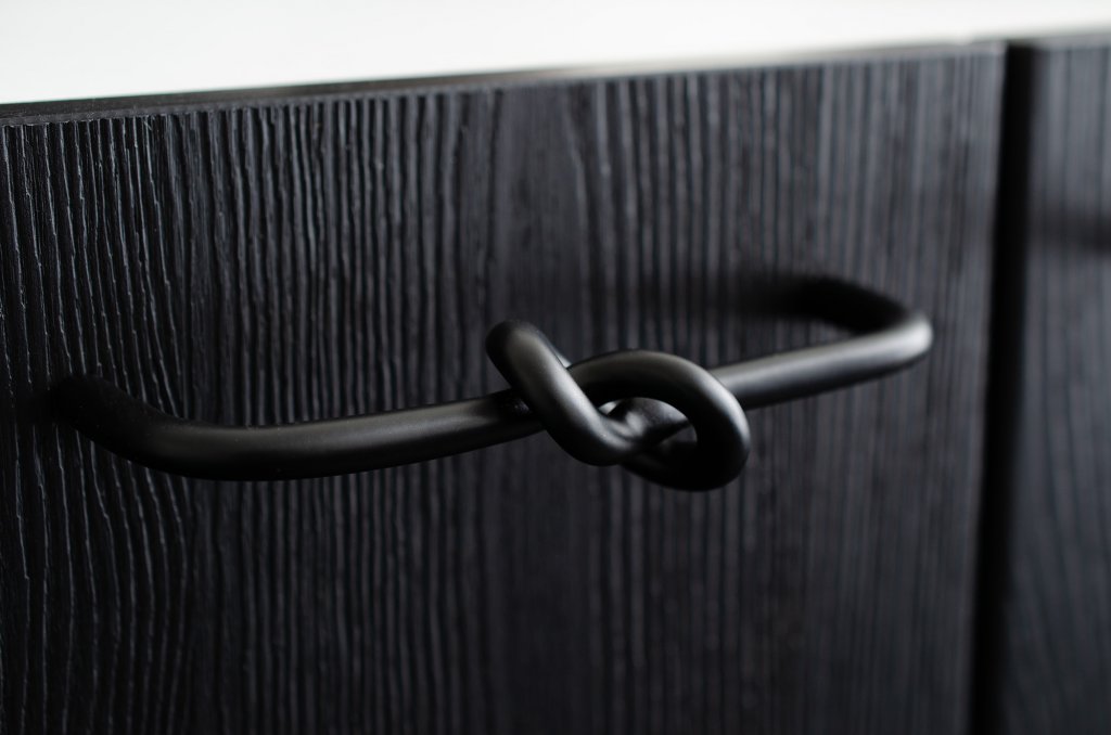 Matte Black "Knot" 5 in. Drawer Pull - Forge Hardware Studio