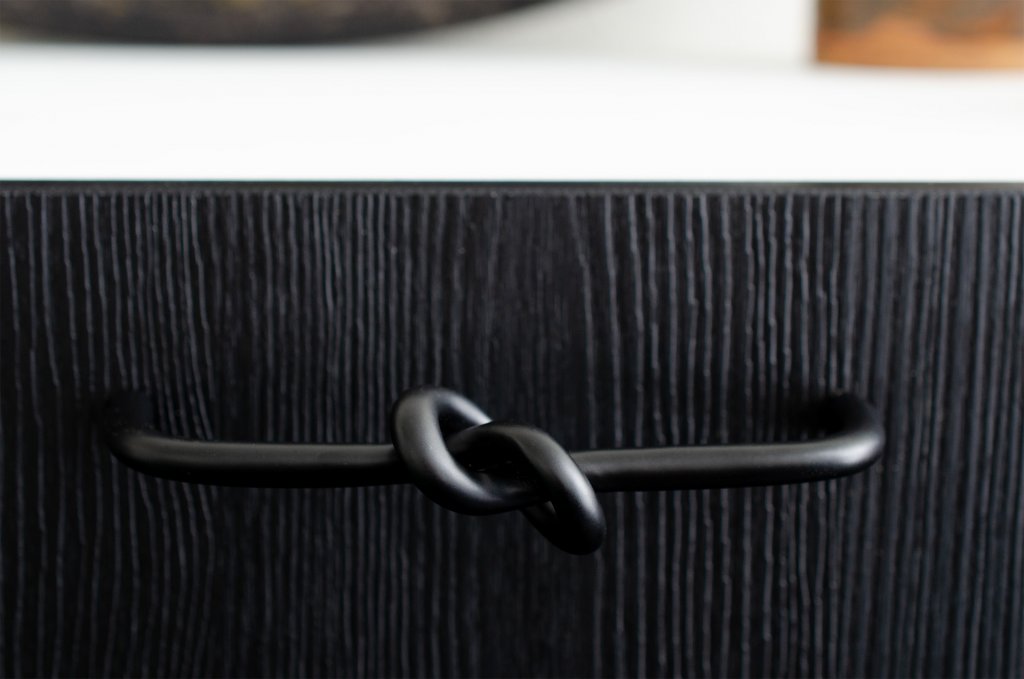 Matte Black "Knot" 5 in. Drawer Pull - Forge Hardware Studio