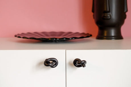 Matte Black "Knot" Cabinet Knob and Wall Hook - Forge Hardware Studio